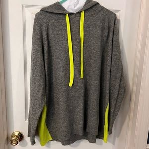 Brodie Cashmere Gray Hoodie with Neon Yellow Accents